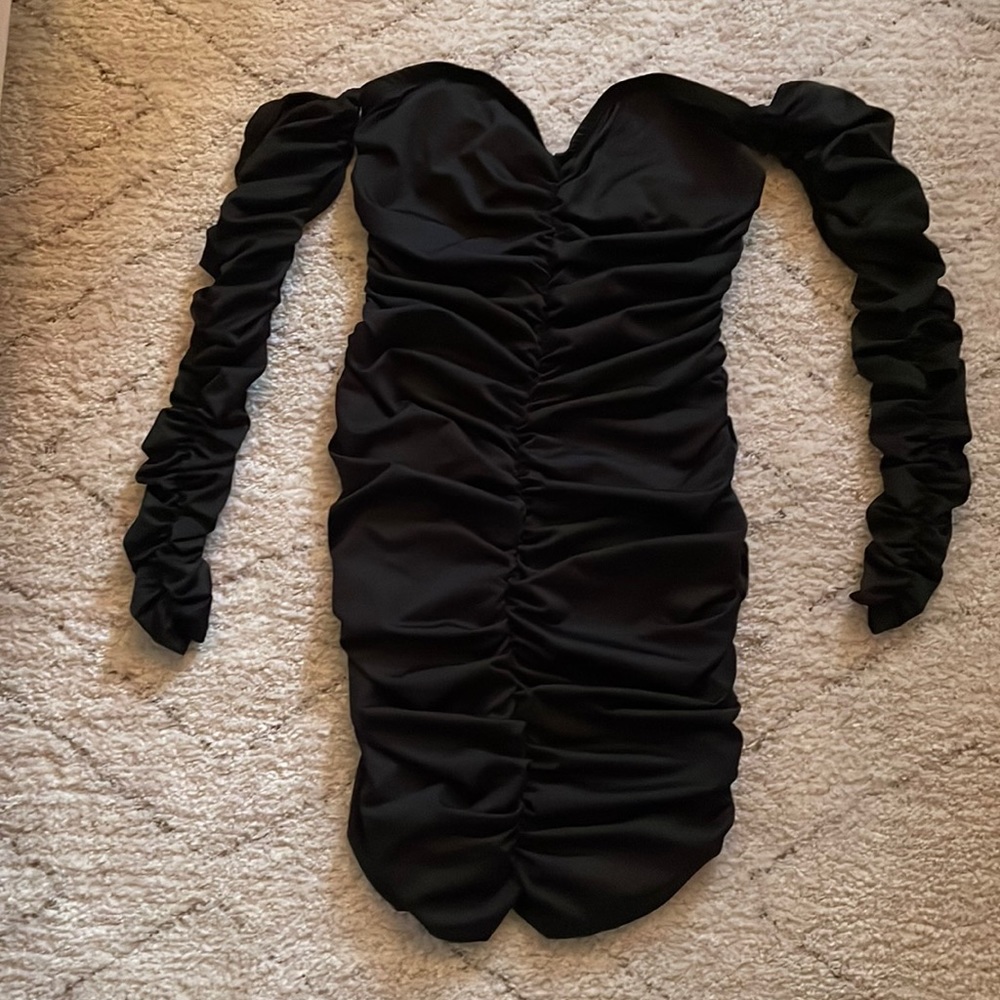 Ruched black party/wedding dress